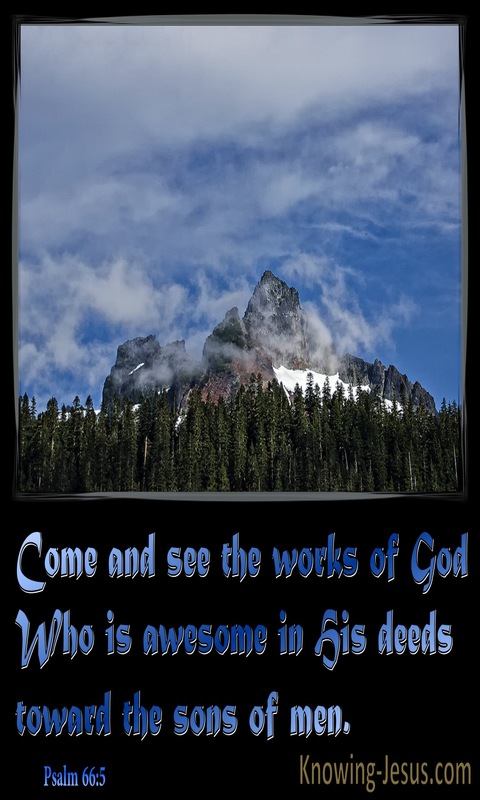 Psalm 66:5 God is Awesome In His Deeds (blue)